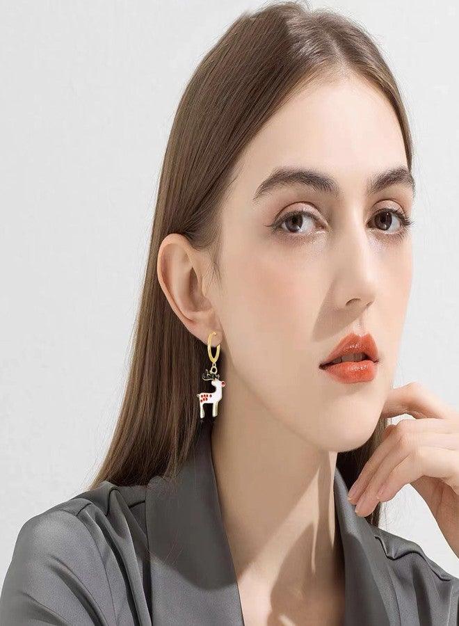 مجموعة أقراط متدلية من يونشي مكونة من 8 أزواج، أقراط حلقية على شكل جرس شجرة عيد الميلاد، مناسبة للنساء في موسم الأعياد (ذهبي) - Image 4